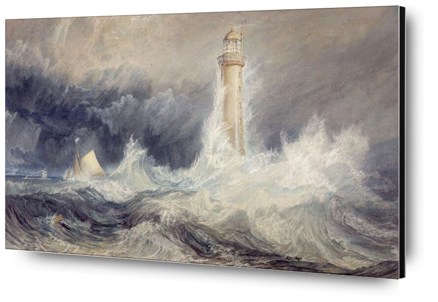 Phare de Bell Rock - WILLIAM TURNER 1824 de Beaux-arts, Prodi Art, mer, mer agitée, océan, tempête, orage, vent, vagues, bateau, voilier, peinture, WILLIAM TURNER, phare, lumière de phare, vent violent