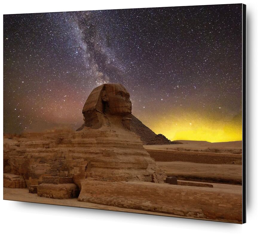 Grand sphinx de gizeh from Aliss ART, Prodi Art, religion, pyramids, milky way, great sphinx of giza, egypt, travel, temple, sunset, Sun, statue, stars, starry sky, space, sculpture, outdoors, nightsky, landscape, evening sky, evening, desert, daylight, dawn, dark, outer space, art, ancient