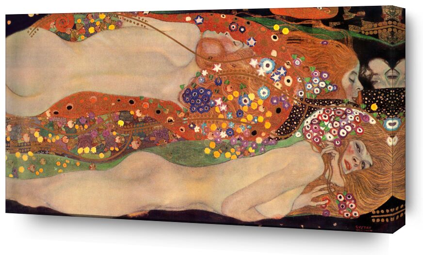 Water Serpents II - Gustav Klimt from AUX BEAUX-ARTS, Prodi Art, KLIMT, painting, woman, snake, abstract