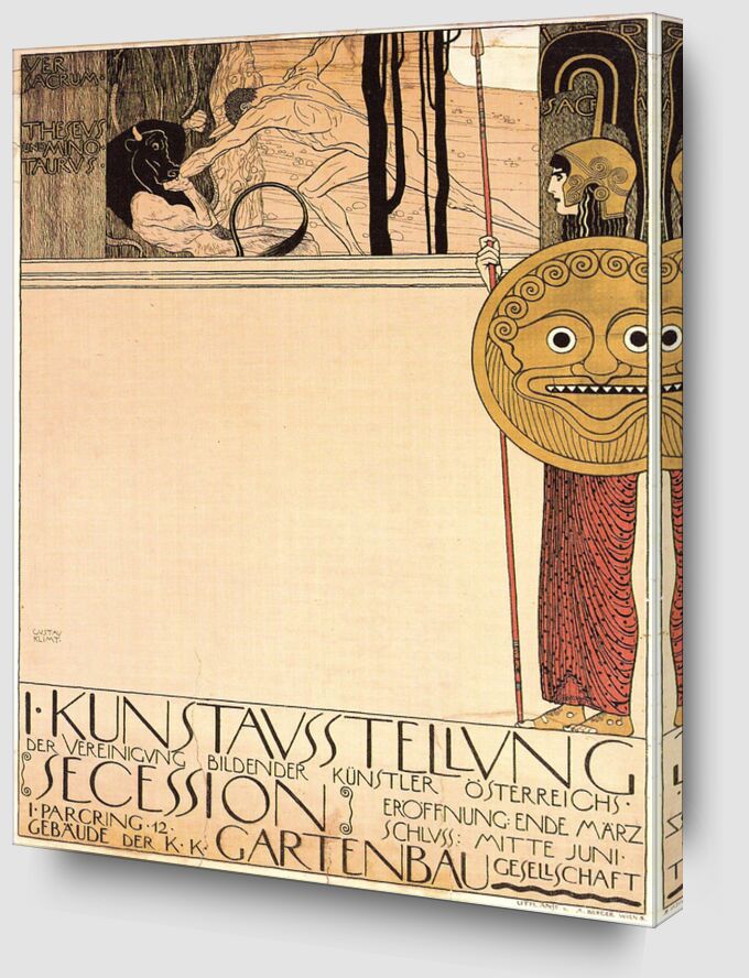 Poster for the First Art Exhibition of the Secession Art Movement, 1898 - Gustav Klimt von Bildende Kunst Zoom Alu Dibond Image