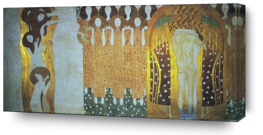 The Beethoven Frieze - Gustav Klimt from AUX BEAUX-ARTS, Prodi Art, KLIMT, music, curly, beethoven, abstract, gold, woman