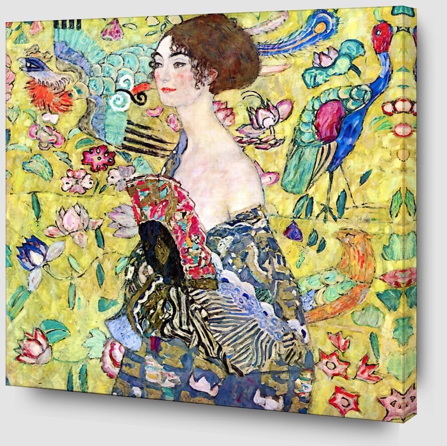Lady with a Fan - Gustav Klimt von Bildende Kunst Zoom Alu Dibond Image