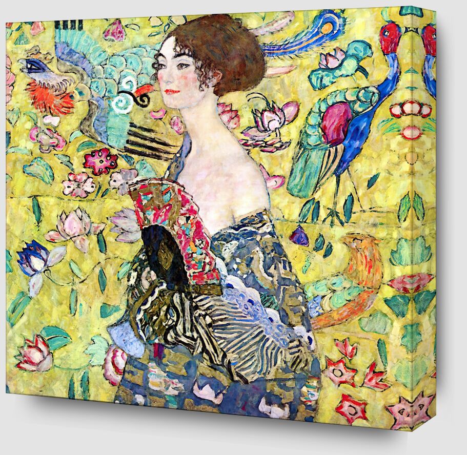 Lady with a Fan - Gustav Klimt from Fine Art Zoom Alu Dibond Image