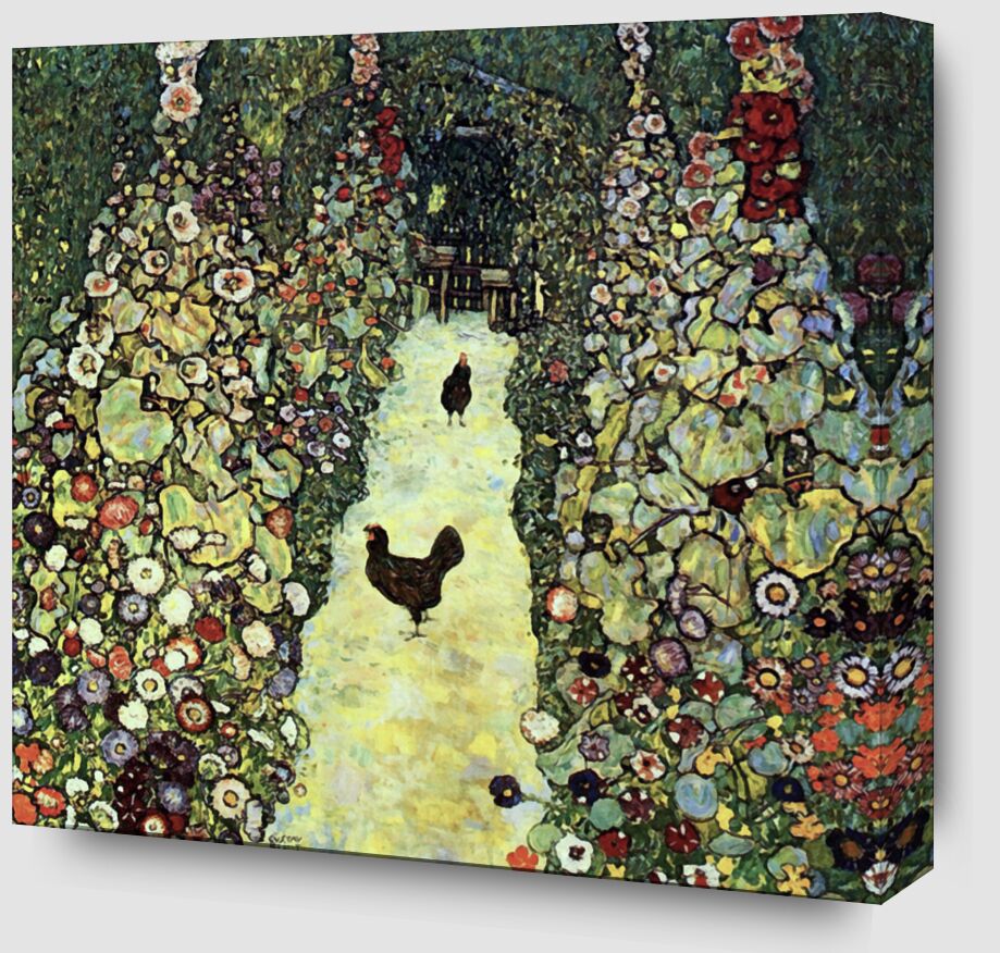 Garden Path with Chickens - Gustav Klimt from Fine Art Zoom Alu Dibond Image
