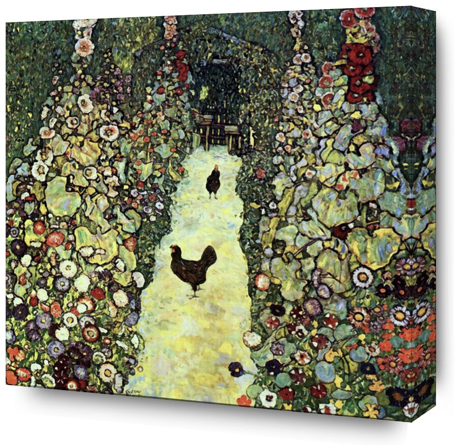 Garden Path with Chickens - Gustav Klimt from Fine Art, Prodi Art, KLIMT, nature, farm, peasant, agriculture, painting, hen, countryside, chicken