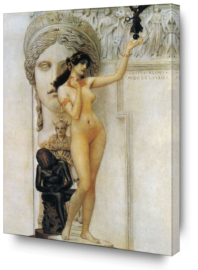 Allegory of Sculpture - Gustav Klimt from AUX BEAUX-ARTS, Prodi Art, KLIMT, sculpture, woman, nude, statue, roman, allegory
