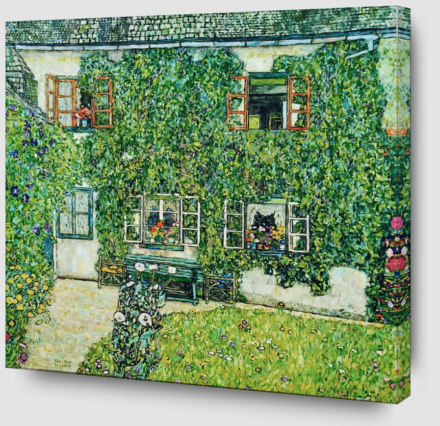 Maison forestière à Weissenbach sur l'Attersee-Lake - Gustav Klimt de Beaux-arts Zoom Alu Dibond Image