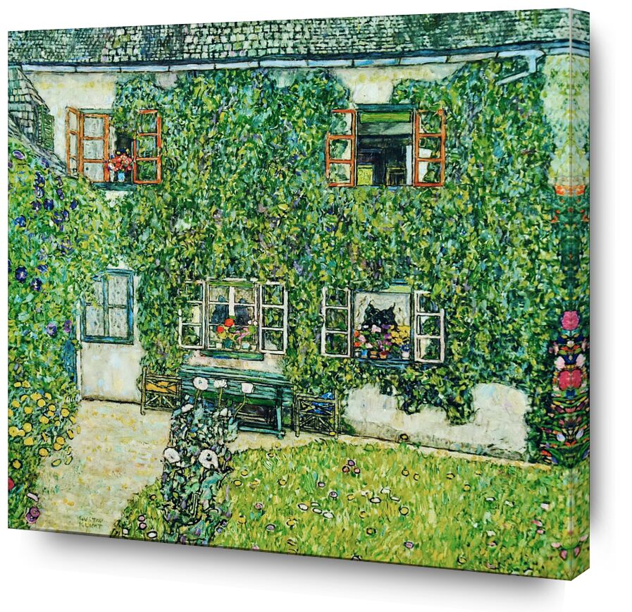 Forestry House in Weissenbach on Attersee-Lake - Gustav Klimt from AUX BEAUX-ARTS, Prodi Art, KLIMT, House, countryside, nature, Villa