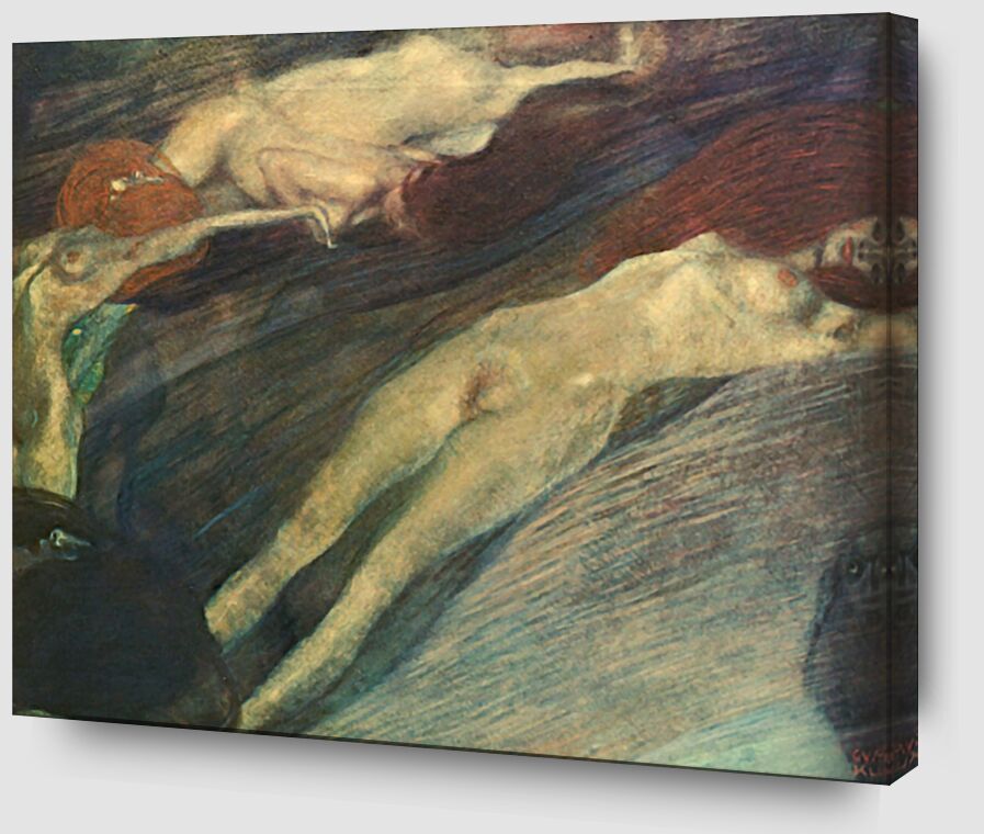 L'Eau en Mouvement - Gustav Klimt de Beaux-arts Zoom Alu Dibond Image