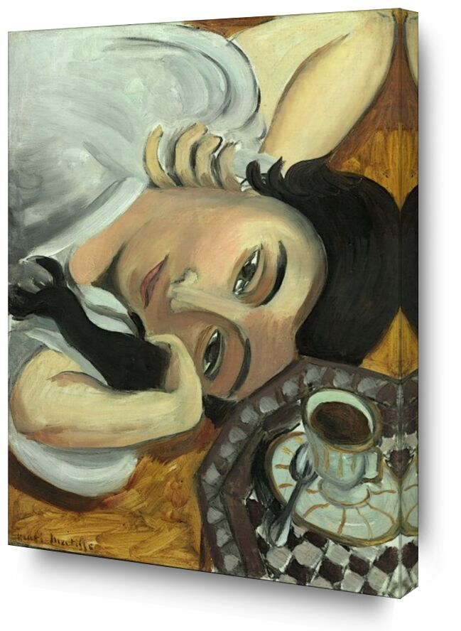 Lorette with Cup of Coffee, 1917 desde Bellas artes, Prodi Art, Matisse, café, bar, cocina, mujer, marrón