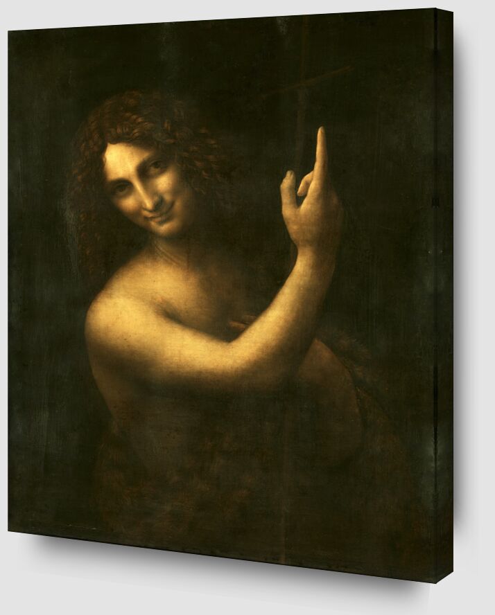Saint John the Baptist - Leonardo de Vinci von Bildende Kunst Zoom Alu Dibond Image