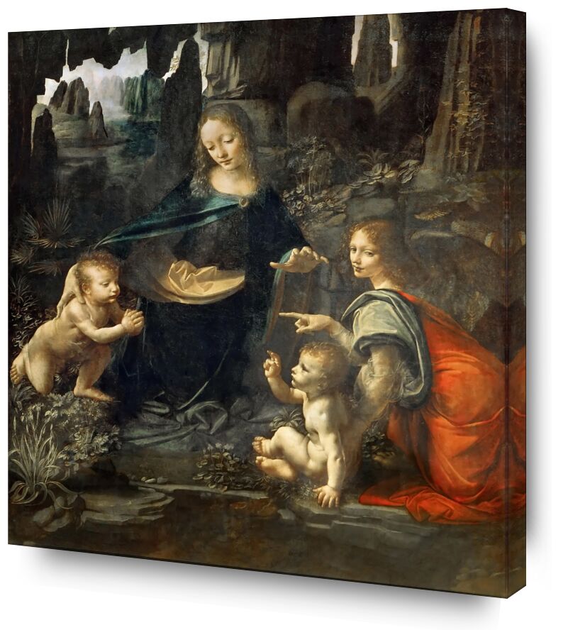 The Virgin of the Rocks - Leonardo da Vinci von Bildende Kunst, Prodi Art, Leonard de Vinci, Marie, ange, Christus, Paradies, Johannes der Täufer