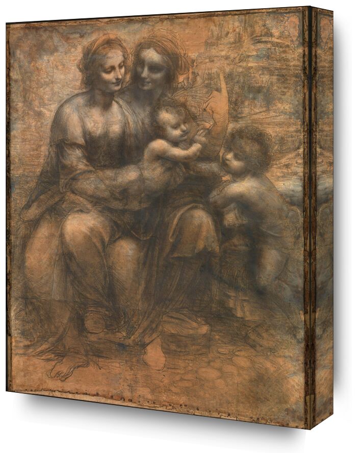 The Virgin and Child with Saint Anne and Saint John the Baptist - Leonardo da Vinci from Fine Art, Prodi Art, Sain Jean, sketch, Jesus, pencil, drawing, Leonardo da Vinci
