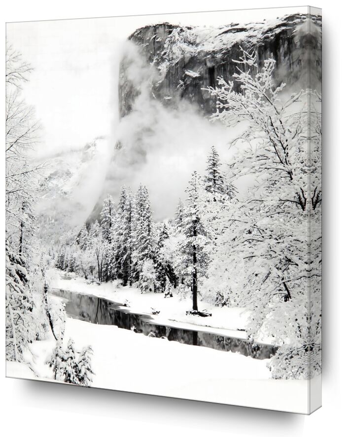 El Capitan, Série d'Hiver du Parc National de Yosemite, Californie - Ansel Adams de Beaux-arts, Prodi Art, ski, sapin, rivière, montagnes, hiver, neige, ANSEL ADAMS