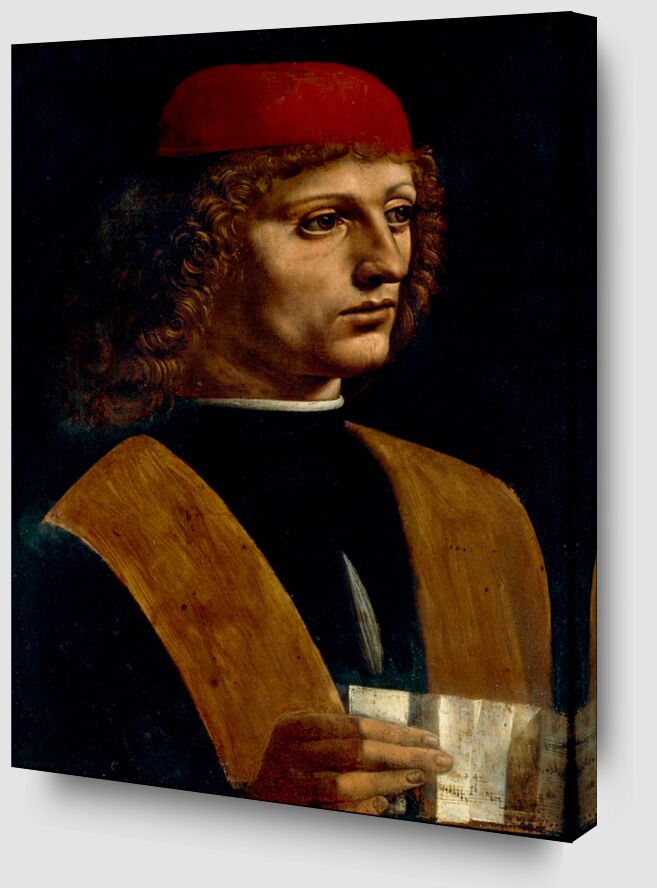 Portrait d'un musicien - Léonard de Vinci de Beaux-arts Zoom Alu Dibond Image