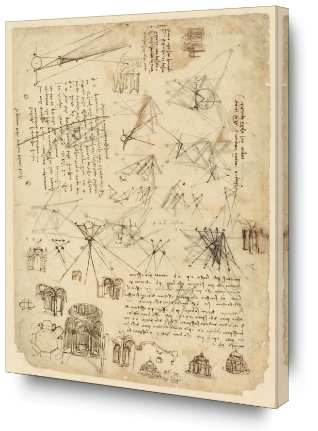 Atlantic codex - Leonardo da Vinci from AUX BEAUX-ARTS, Prodi Art, diagram, drawing, Leonard de Vinci