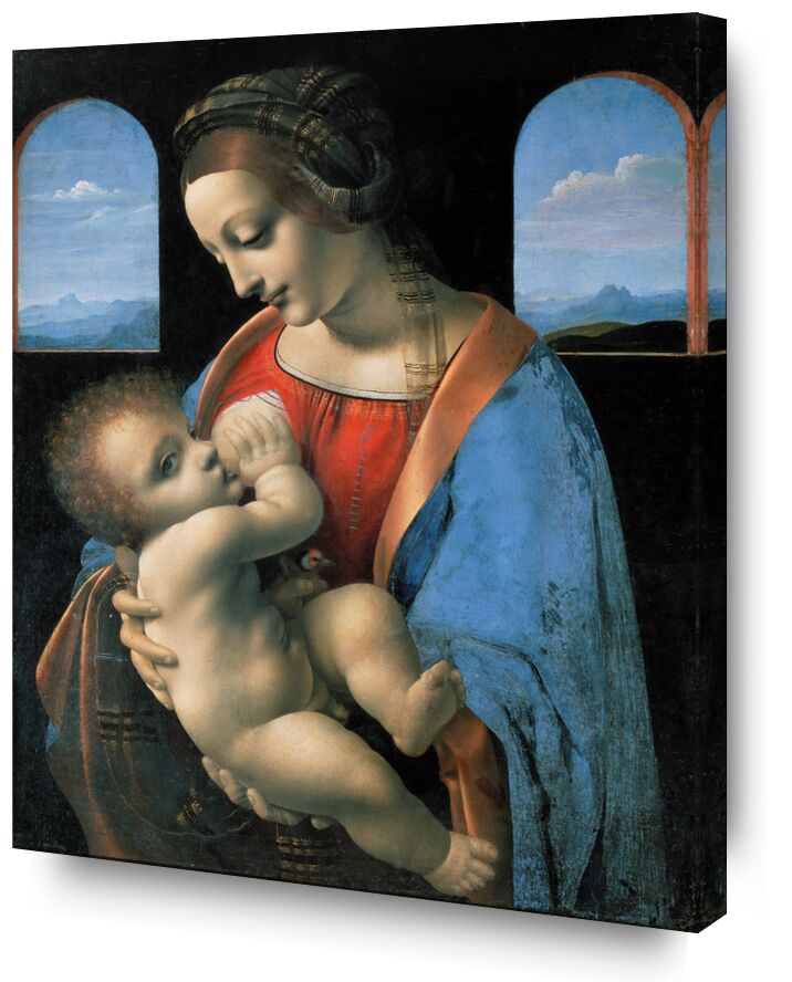 The Madonna Litta - Leonardo da Vinci von Bildende Kunst, Prodi Art, Fütterung mit Milch, Kind, Marie, Jesus, Leonard de Vinci