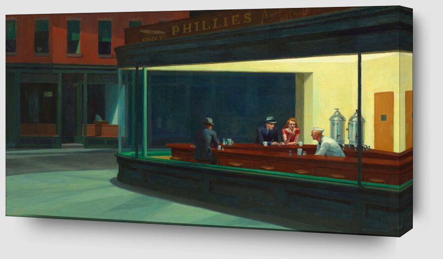 Nighthawks - Edward Hopper von Bildende Kunst Zoom Alu Dibond Image
