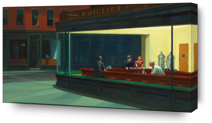 Nighthawks desde Bellas artes, Prodi Art, calle, café, bar, Edward Hopper, noche, Nueva York