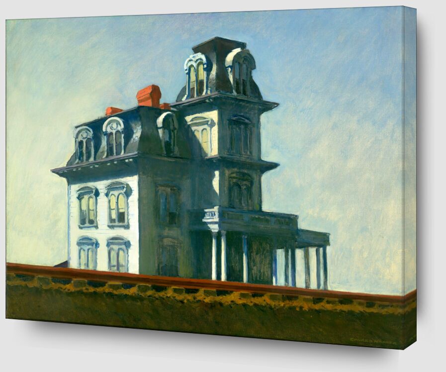 Haus an der Bahnlinie - Edward Hopper von Bildende Kunst Zoom Alu Dibond Image