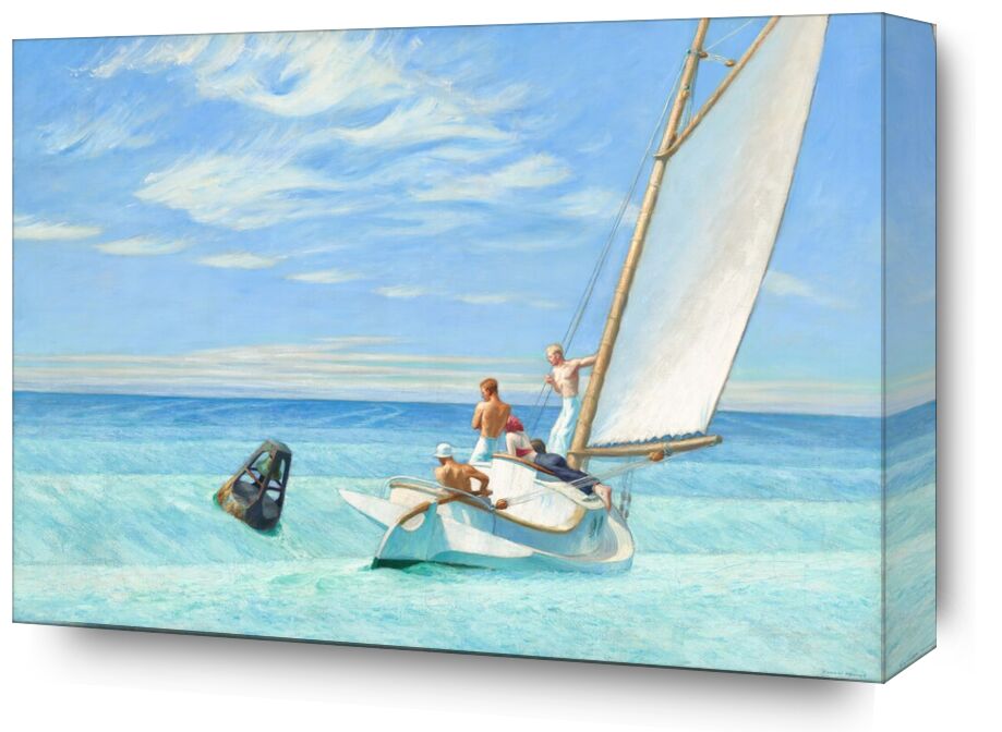 Ground Swell - Edward Hopper from Fine Art, Prodi Art, sail, Edward Hopper, Sun, summer, beach, sea, boat, sailors