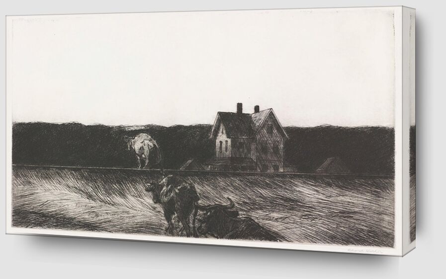 Amerikanische Landschaft - Edward Hopper von Bildende Kunst Zoom Alu Dibond Image