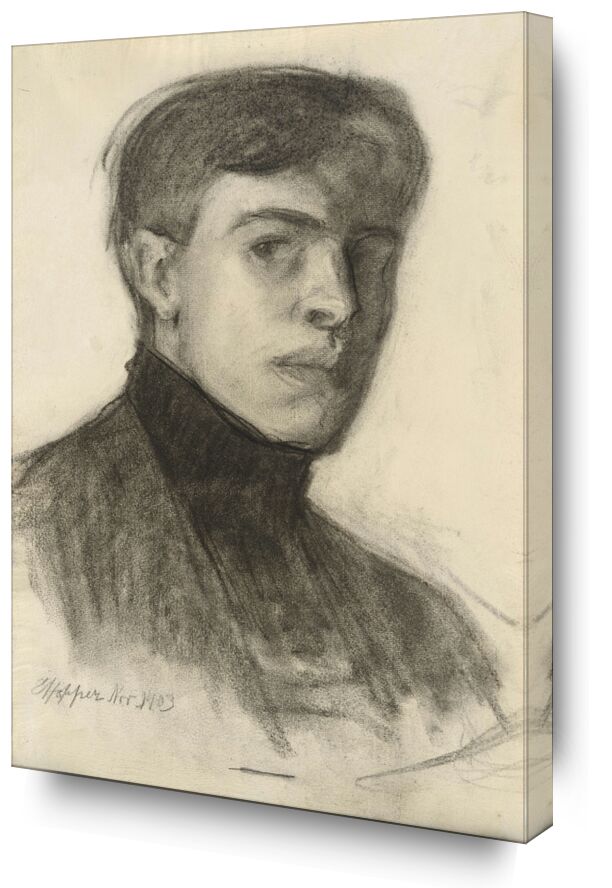 Edward Hopper Self-Portrait desde Bellas artes, Prodi Art, Edward Hopper, autorretrato, dibujo, lápiz