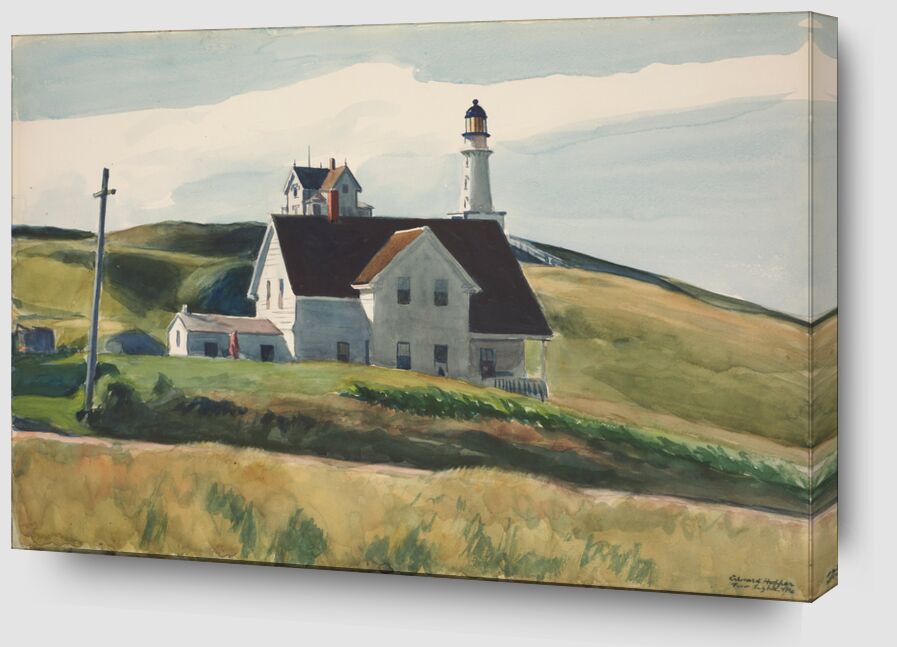 Colline et Maisons, Cape Elizabeth, Maine - Edward Hopper de Beaux-arts Zoom Alu Dibond Image