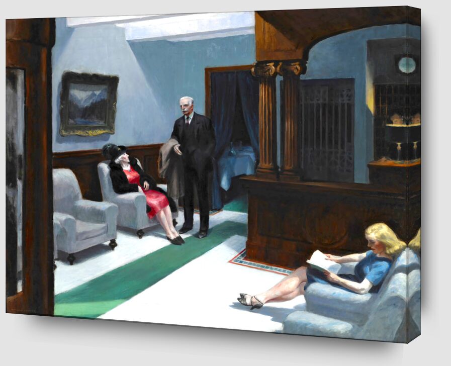 Hotel Lobby - Edward Hopper von Bildende Kunst Zoom Alu Dibond Image