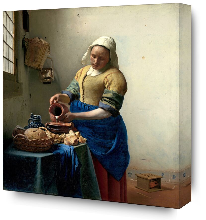 The Milkmaid - Johannes Vermeer from Fine Art, Prodi Art, Johannes Vermeer, cooking, food, milkmaid, milk, to cook, pain