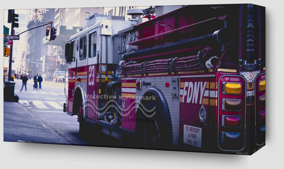 Fire Truck from Caro Li Zoom Alu Dibond Image