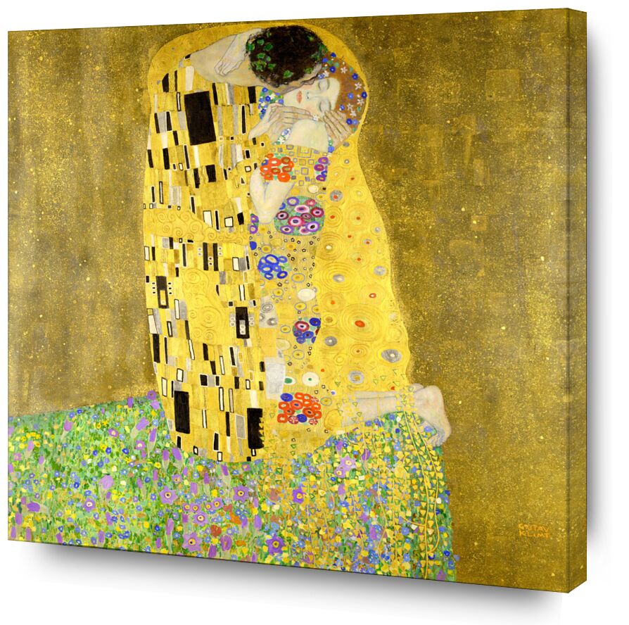 Der Kuss - Gustav Klimt von Bildende Kunst, Prodi Art, KLIMT, Jugendstil, Kuss, Mann, Frau, Paar, Liebe, Kleid, Malerei