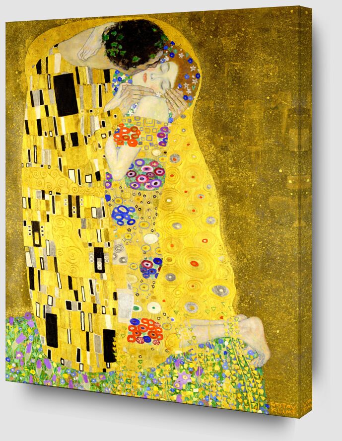 Details of the artwork The kiss - Gustav Klimt from AUX BEAUX-ARTS Zoom Alu Dibond Image