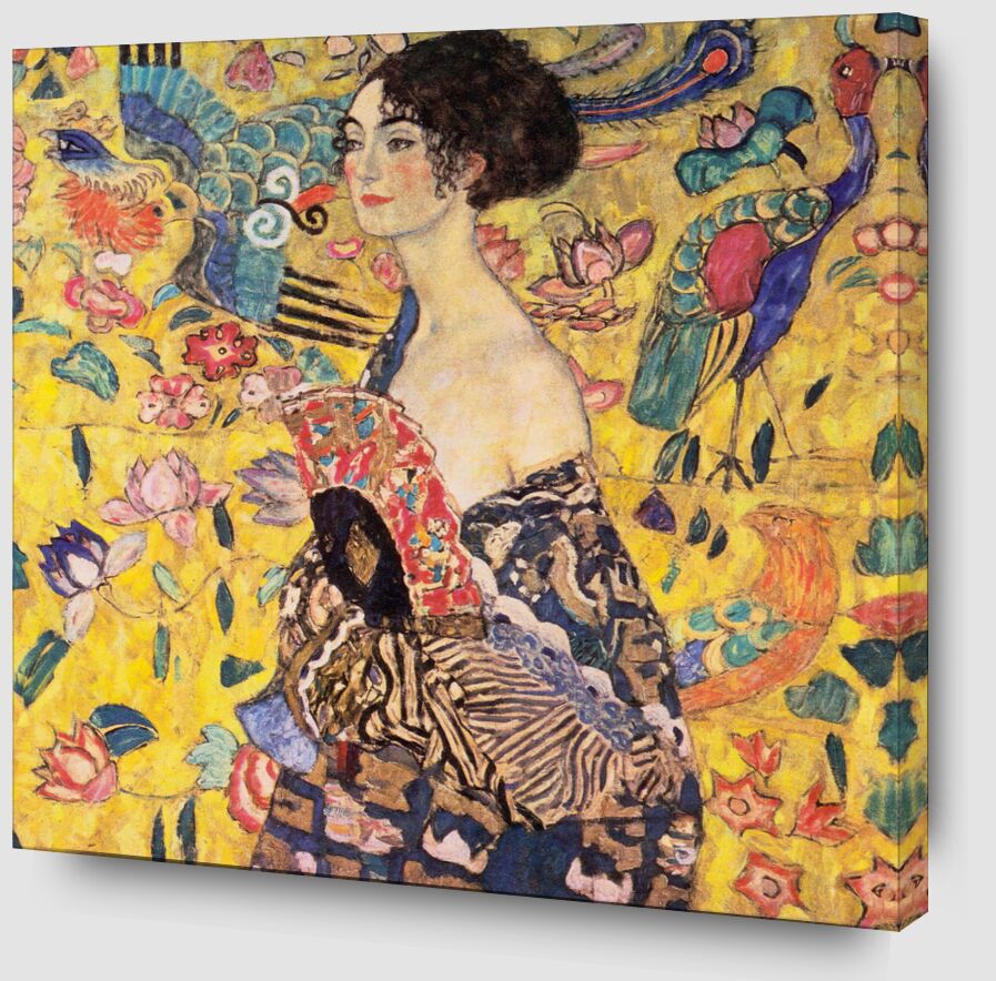 The Lady with a Fan - Gustav Klimt from AUX BEAUX-ARTS Zoom Alu Dibond Image