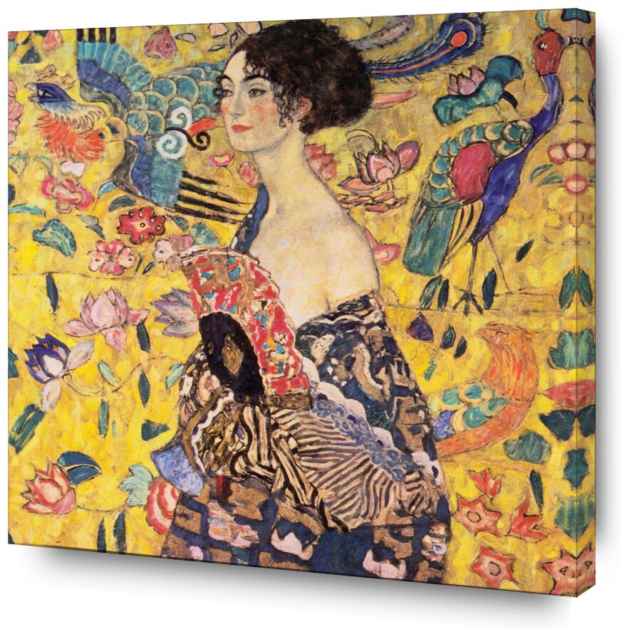 The Lady with a Fan - Gustav Klimt von Bildende Kunst, Prodi Art, Reichweite, Porträt, Gesicht, Malerei, Frau, Jugendstil, KLIMT