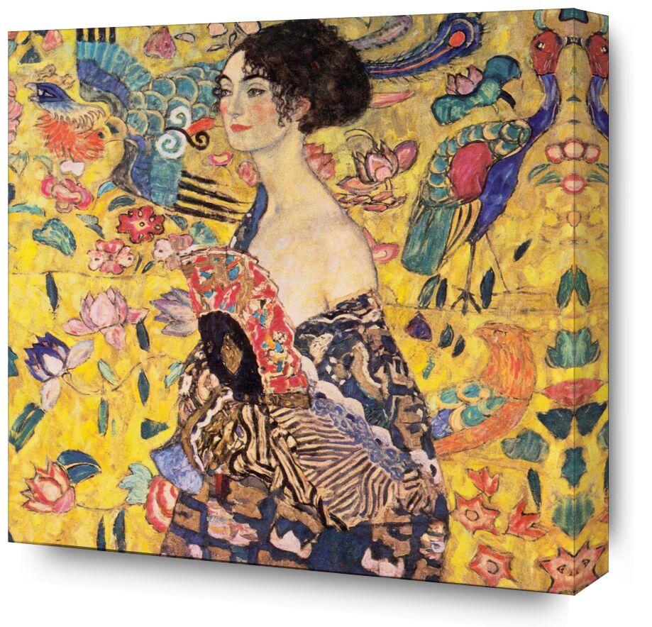 The Lady with a Fan - Gustav Klimt from Fine Art, Prodi Art, range, portrait, face, painting, woman, Art Nouveau, KLIMT