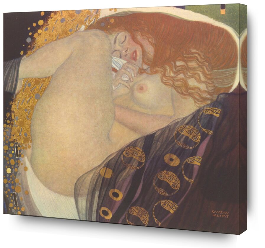 Danae I - Gustav Klimt von Bildende Kunst, Prodi Art, KLIMT, Traum, Sonnenuntergang, Nacht, Blatt, Rotschopf, nackt, Frau, Malerei, Jugendstil