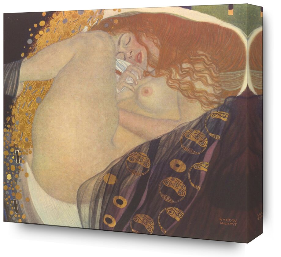 Danae I - Gustav Klimt from Fine Art, Prodi Art, KLIMT, dream, sleep, night, sheet, redhead, nude, woman, painting, Art Nouveau