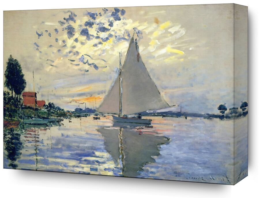 Sailboat at Le Petit-Gennevilliers - CLAUDE MONET 1874 from Fine Art, Prodi Art, monet, sea, port, Sun, painting, boat, CLAUDE MONET, wave