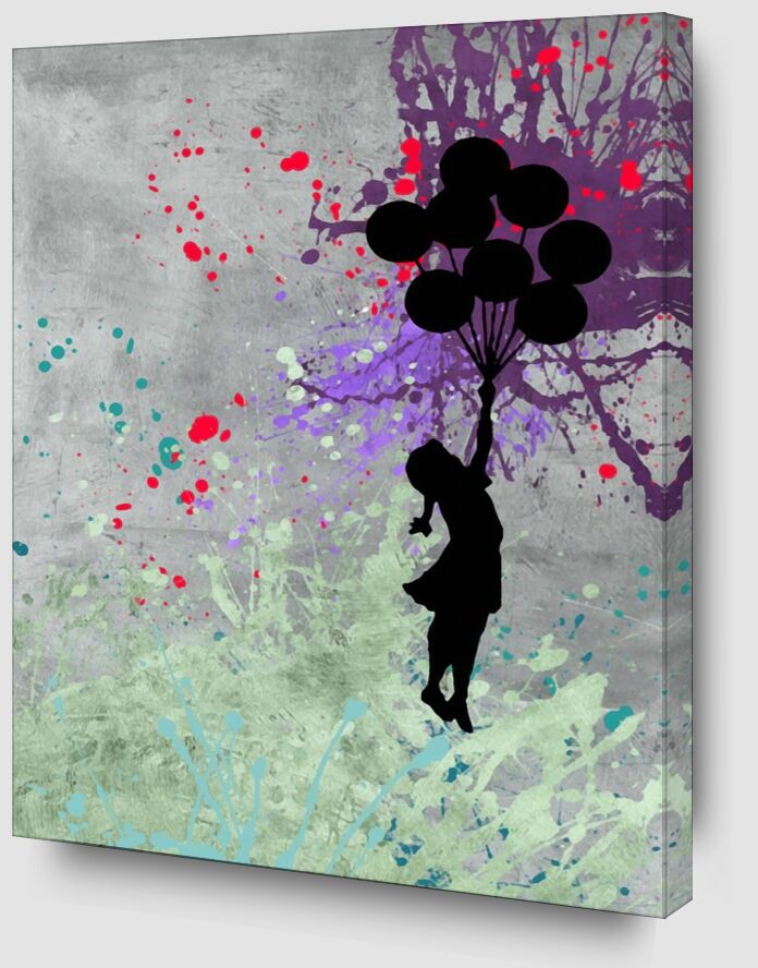 Flying Balloon Girl - BANKSY from AUX BEAUX-ARTS Zoom Alu Dibond Image