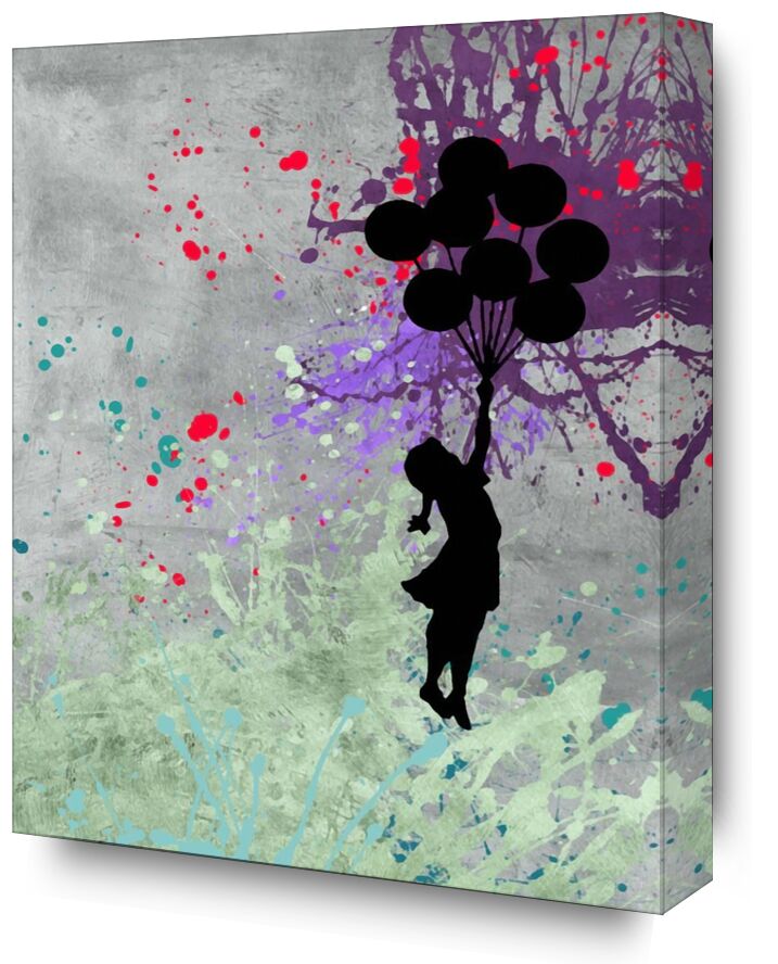Flying Balloon Girl - BANKSY from Fine Art, Prodi Art, banksy, painting, art, street art, girl, balloons, flying balloon girl