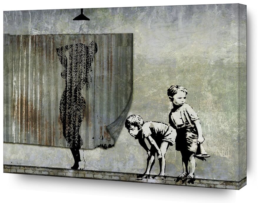 Shower Peepers - BANKSY from AUX BEAUX-ARTS, Prodi Art, banksy, shower, street art, graffiti, voyeurs