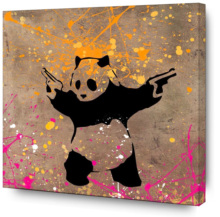 Panda with Guns desde Bellas artes, Prodi Art, panda, pistolas, arte callejero, Banksy, pintada