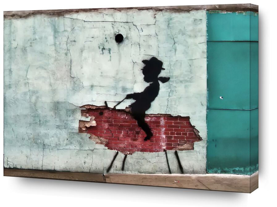 Pig - BANKSY von Bildende Kunst, Prodi Art, Cowboy, banksy, Schwein, Straßenkunst