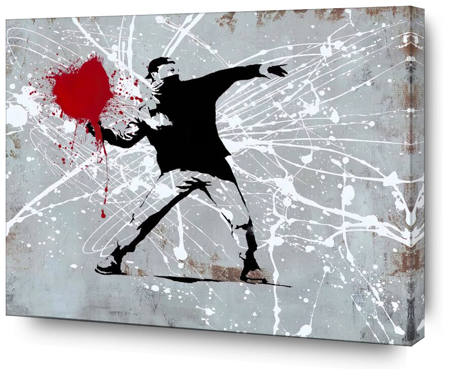 Painted heart Thrower - BANKSY von Bildende Kunst, Prodi Art, banksy, Herz, Straßenkunst, gemalt