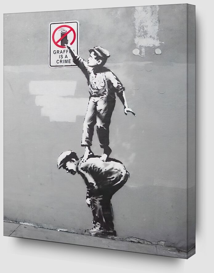 Graffiti Is a Crime - BANKSY von Bildende Kunst Zoom Alu Dibond Image