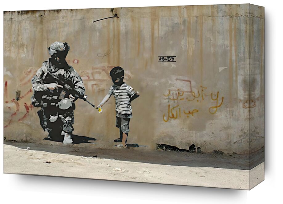 Peace - BANKSY from Fine Art, Prodi Art, BANSKY, peace, War, child, Lion cub, street art, Palestine