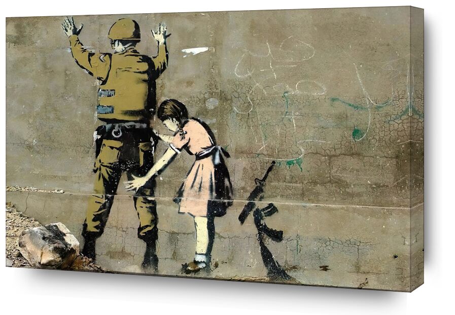 Guerre - BANKSY de AUX BEAUX-ARTS, Prodi Art, arme, paix, fille, militaire, Guerre, Banksy
