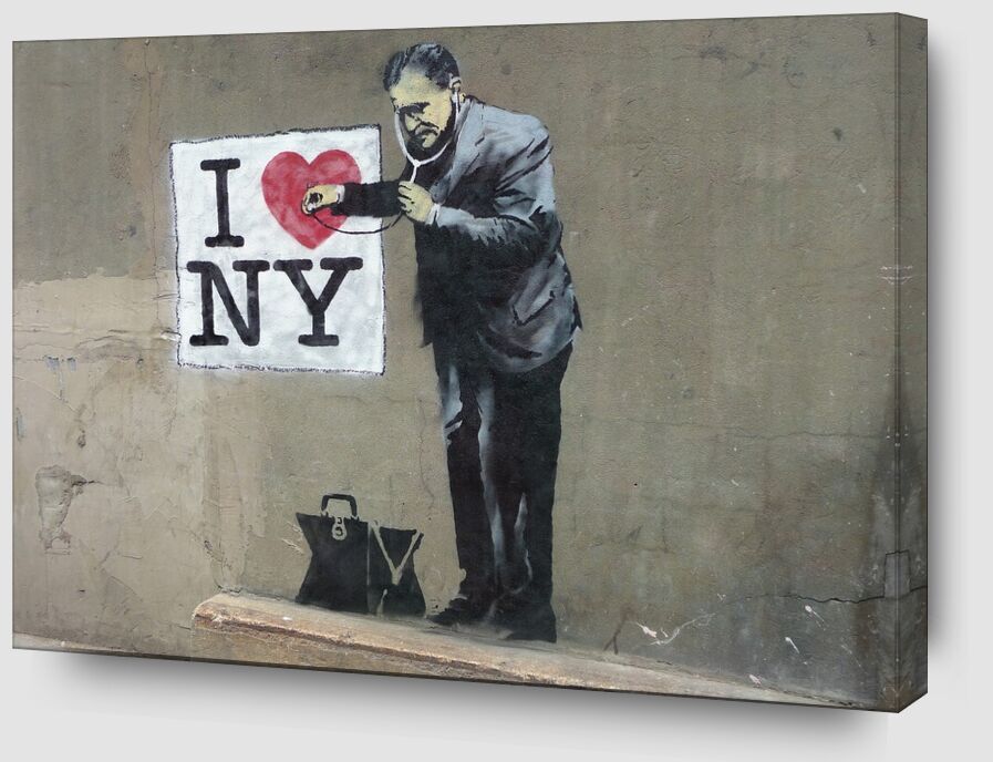 I Love NY - BANKSY von Bildende Kunst Zoom Alu Dibond Image