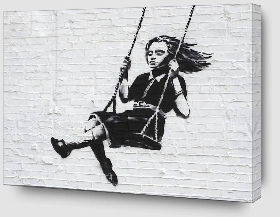 Girl on a Swing - BANKSY von Bildende Kunst Zoom Alu Dibond Image